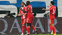 Bayern Munich Vs Atalanta Preview, UEFA Champions League: H2H, Live Streaming Today – All You Need To Know
| Photo: AP/Luca Bruno : Bayern's Michael Olise (17) celebrates after scoring his side's second goal during the Champions League round of 16 soccer match between Atalanta and FC Bayern Munich in Bergamo, Italy.
