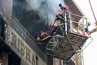 Palam Fire Kills 7, Including 3 Children, In Residential Building Blaze -Source: PTI : New Delhi: Rescue operations underway after a fire broke out in a residential building near Palam Metro station, in New Delhi, Wednesday, March 18, 2026. Seven people, including three children, were killed.