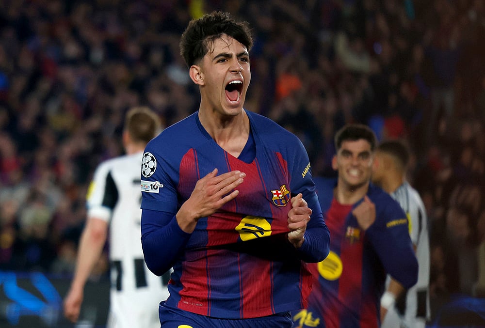 FC Barcelona VS Newcastle United FC Champions League Soccer-Marc Bernal