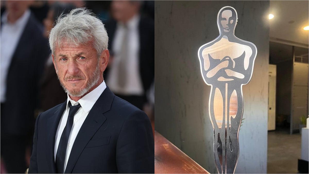 Sean Penn receives special Oscar in Ukraine after skipping the ceremony - Sean Penn photo-Shutterstock/Oscar photo-Oleksandr Pertsovskyi
