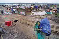 In Assam, Citizenship, Land, Identity Collide Ahead Of Polls | Photo: Suresh K. Pandey : Homeless: Like Jamiroon (top) many Muslim families have been evicted from their homes, accused of dwelling in government land