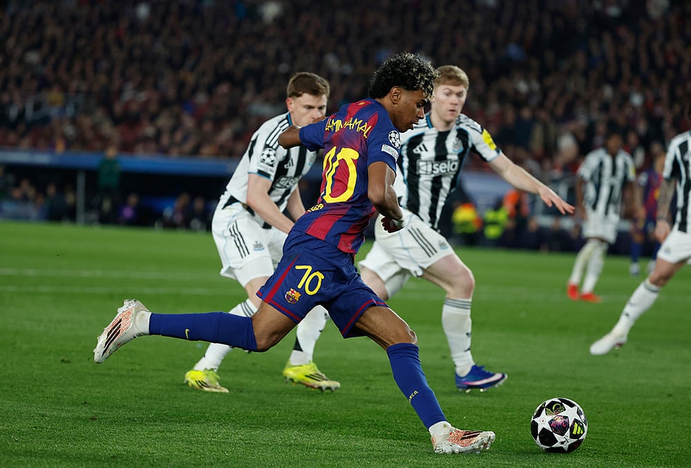 FC Barcelona VS Newcastle United FC Champions League Soccer-Lamine Yamal