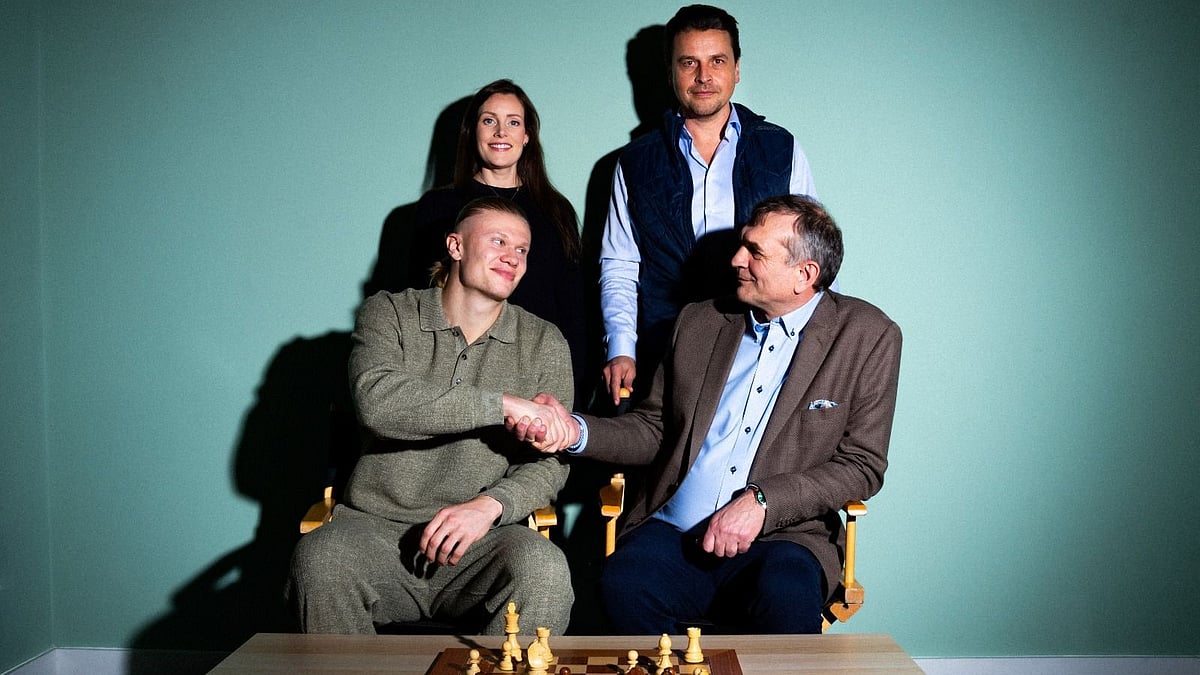 Behind from left_ COO of Norway Chess Benedicte Westre Skog, Co-founder of Chess Mates Morten Borge. Below from left, Co-founder of Chess Mates Erling Haaland and CEO of Norway Chess Kjell Madland. - Special Arrangement