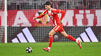 Filip Pavic Becomes Youngest Bayern Munich Player In UEFA Champions League | Photo: dpa/Tom Weller via AP : Bayern Munich's Filip Pavic moves the ball against Atalanta Bergamo, Wednesday, March 18, 2026, in Munich, Germany.