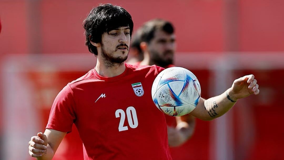 Azmoun has 57 goals in 91 international matches for Iran. - X