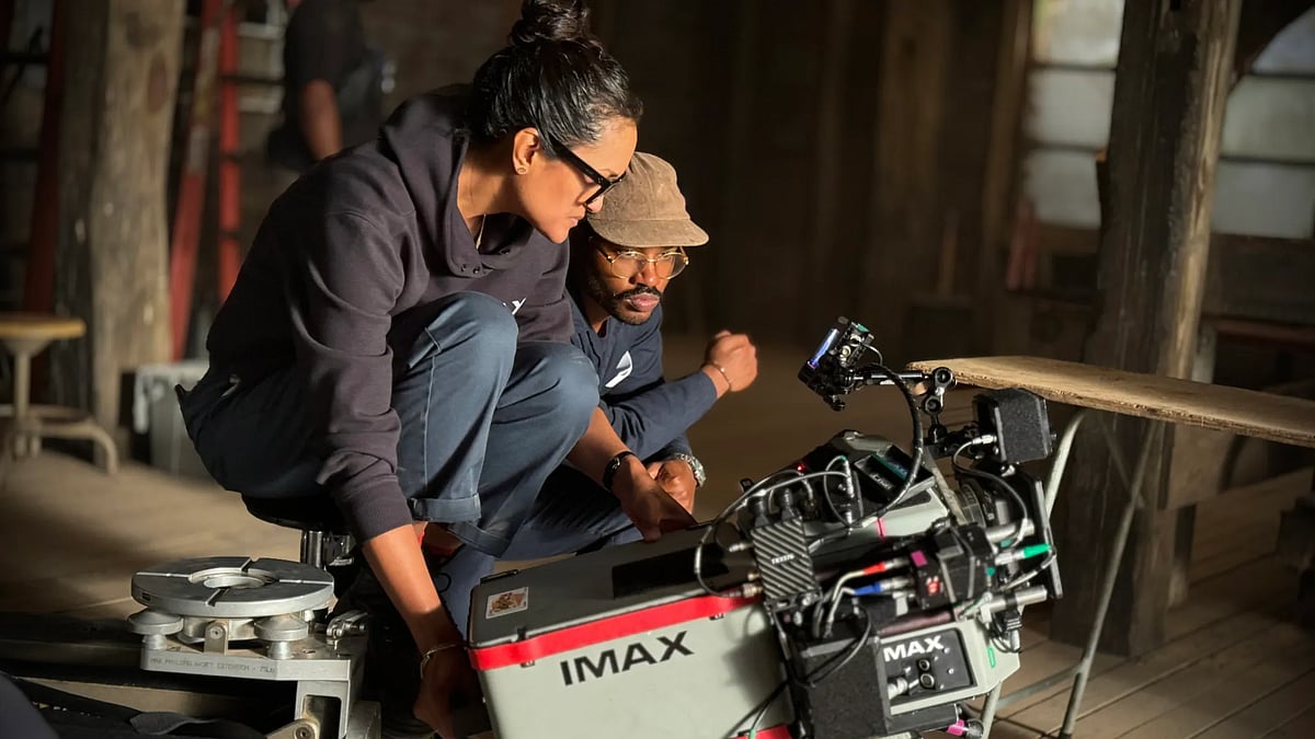 Ryan Coogler and Autumn Durald Arkapaw on the set of Sinners - Warner Bros.