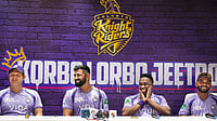 | Photo: PTI/Swapan Mahapatra : From left, Kolkata Knight Riders (KKR) assistant coach Shane Watson, head coach Abhishek Nayar, mentor Dwayne Bravo and captain Ajinkya Rahane during a press conference ahead of the IPL 2026 season, at Eden Gardens in Kolkata.