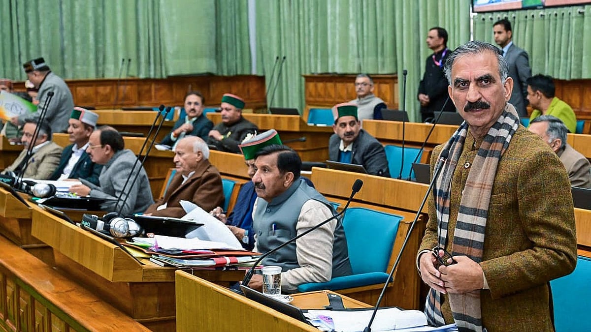 Himachal Pradesh Chief Minister Sukhvinder Singh Sukhu speaks in the state legislative assembly during the budget session. - Photo: IMAGO / ANI News