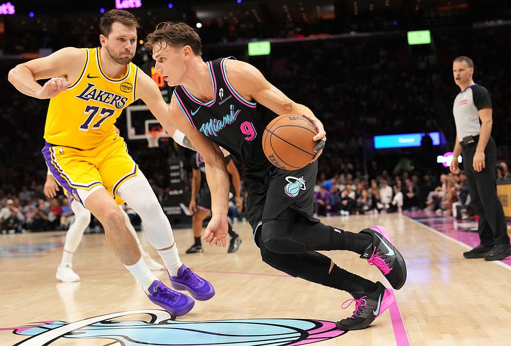 Miami Heat Vs Los Angeles Lakers NBA Basketball game-Pelle Larsson