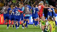 (AP Photo/Rick Rycroft) : Japanese players celebrate after winning the Women's Asian Cup soccer final between Japan and Australia in Sydney, Saturday, March 21, 2026. 