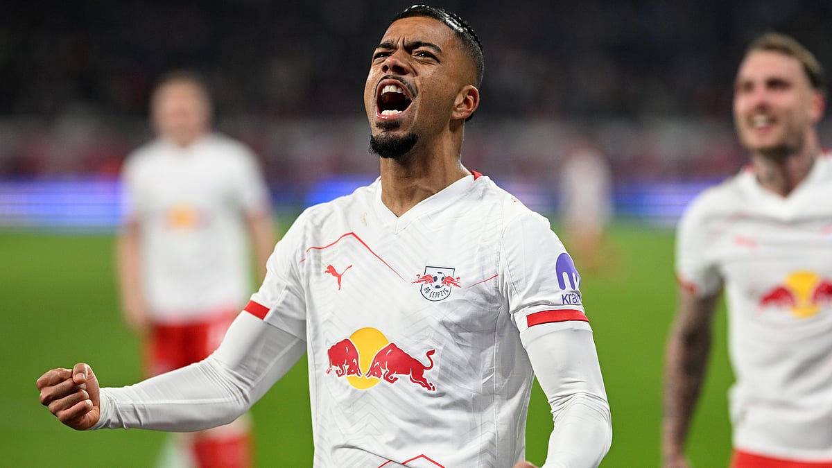 20 March 2026, Saxony, Leipzig: Soccer, Men: Bundesliga, RB Leipzig - TSG 1899 Hoffenheim, Matchday 27, Red Bull Arena. RB Leipzig's Benjamin Henrichs celebrates scoring against TSG 1899 Hoffenheim during a Bundesliga soccer match, Friday, March 20, 2026, in Leipzig, Germany.  - | Photo: AP/Julius Frick