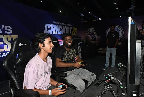 Players compete in the Cricket 26 tournament; Rohit Sargar (right) emerged as the title winner for the Mumbai leg of the circuit