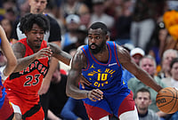 Denver Nuggets Vs Toronto Raptors, NBA 2026: Jamal Murray Stars As Nuggets Hold Off Raptors 121-115 | Photo: AP/David Zalubowski : Denver Nuggets guard Tim Hardaway Jr., right, drives past Toronto Raptors guard Jamal Shead in the second half of an NBA basketball game in Denver.