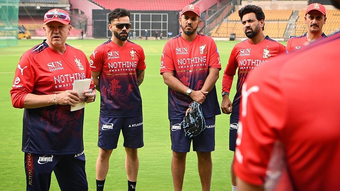 Virat Kohli with RCB support staff ahead of IPL 2026 season.  - royalchallengers.bengaluru/Instagram