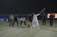 Rebranding The Game: Cricket Gets A Sanatan Spin X : Devkinandan Thakur and team during a Sanatan Premier league practise match.