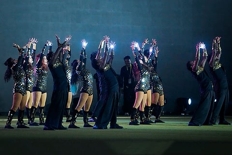 Artists perform during the Chennai Super Kings’ ROAR 2026, pre-season fan event, at M. A. Chidambaram Stadium in Chennai.