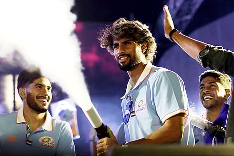 Mumbai Indians' Tilak Varma during 'The MIX', a team event at Jio World Gardens ahead of IPL 2026, in Mumbai.