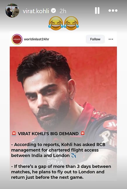 Virat Kohli Instagram Story