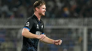 | Photo: AP/Bikas Das : New Zealand Vs South Africa LIVE Score, 4th T20I: New Zealand's James Neesham in action.