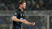 | Photo: AP/Bikas Das : New Zealand Vs South Africa LIVE Score, 4th T20I: New Zealand's James Neesham in action.