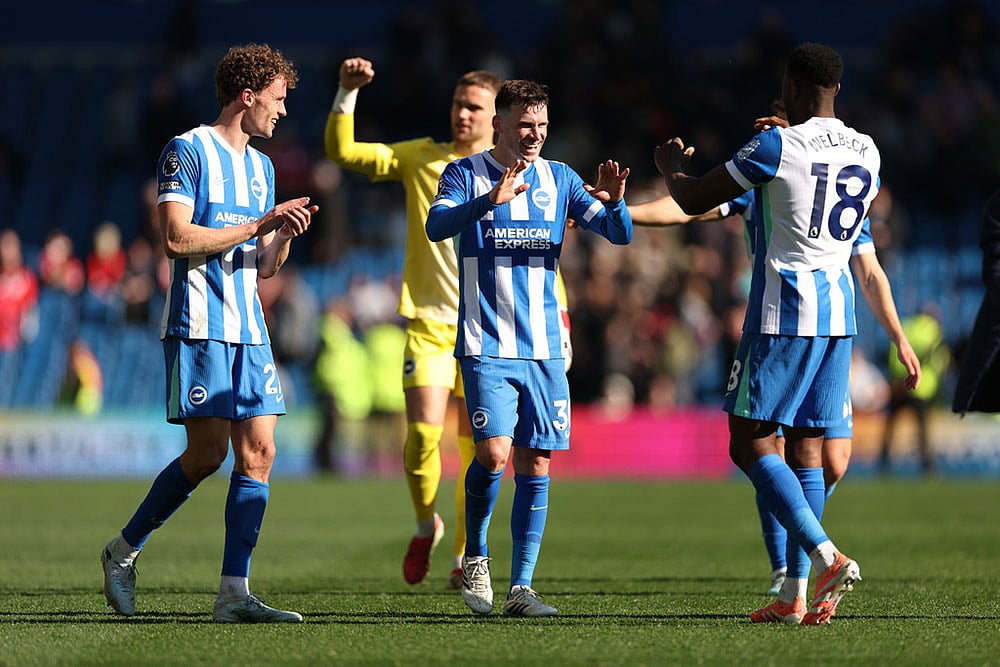 Brighton players reacts after the English Premier League soccer match between Brighton and Liverpool in Brighton. - | Photo: AP/Ian Walton