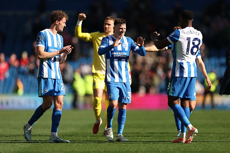 Brighton players reacts after the English Premier League soccer match between Brighton and Liverpool in Brighton. - | Photo: AP/Ian Walton