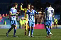 | Photo: AP/Ian Walton : Brighton players reacts after the English Premier League soccer match between Brighton and Liverpool in Brighton.