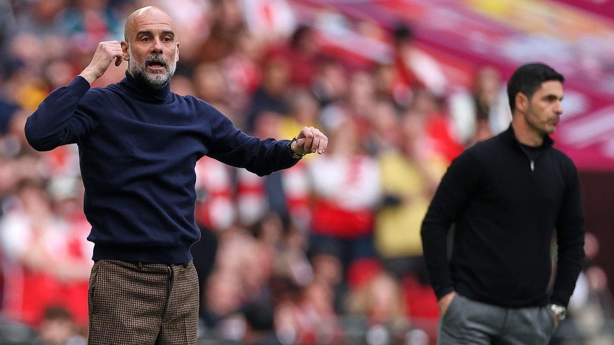 Manchester City's goalkeeper James Trafford makes a save from Arsenal's Kai Havertz during the English League Cup final soccer match between Arsenal and Manchester City in London, Sunday, March 22, 2026.  - AP Photo 
