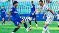 IndSuperLeague/X : Chennaiyin FC and FC Goa players in action in ISL 2025-26 clash at Chennai. 