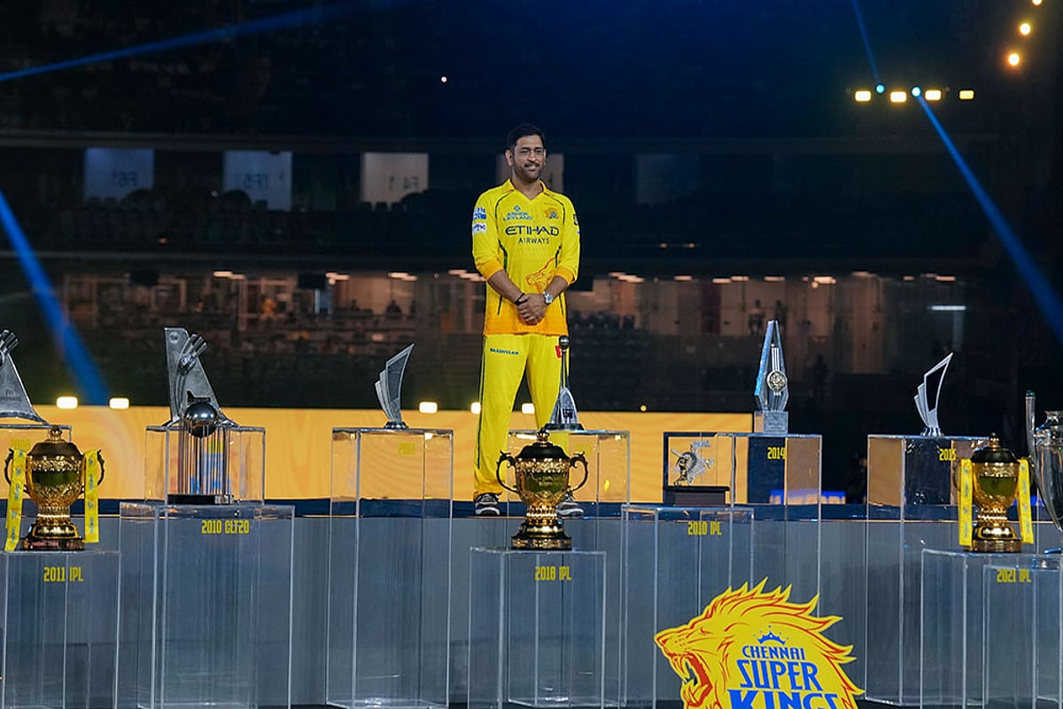 Cricketer MS Dhoni during the Chennai Super Kings’ ROAR 2026, pre-season fan event MS Dhoni