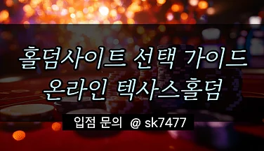 2026년 홀덤사이트 선택 가이드 - 온라인 텍사스홀덤 환경에서 달라지는 이용 기준