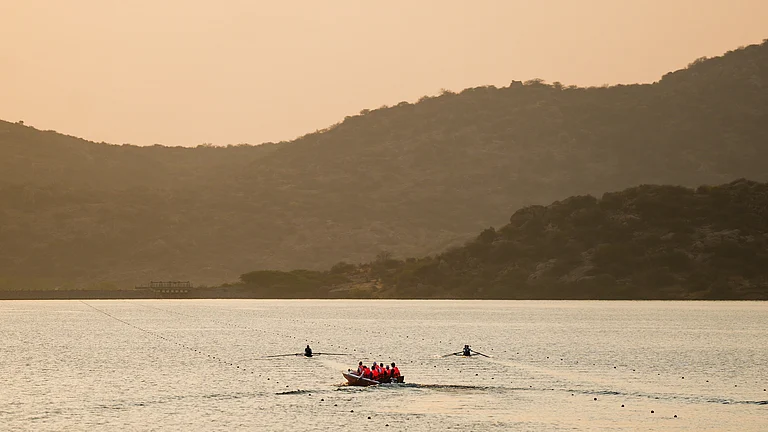 Rowers in action during the launch ceremony on Friday - Special Arrangement