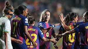 Photo: AP/Alessandra Tarantino : Women's Champions League Soccer Match: Roma Vs Barcelona