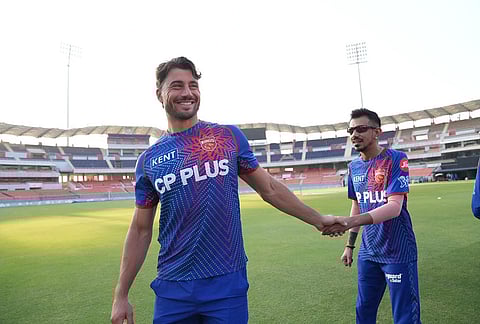 March Stoinis captured in a fun moment with Yuzvendra Chahal at the PBKS training camp