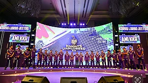 Special Arrangement : The KKR team posing together during the Knights Unplugged 3.0 event
