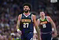 Nuggets 142-135 Mavericks, NBA 2026: Jamal Murray Fires Hosts To Nervy Win | Photo: AP/David Zalubowski : Denver Nuggets guard Jamal Murray reacts after hitting a basket and drawing a foul in the first half of an NBA basketball game against the Dallas Mavericks in Denver.