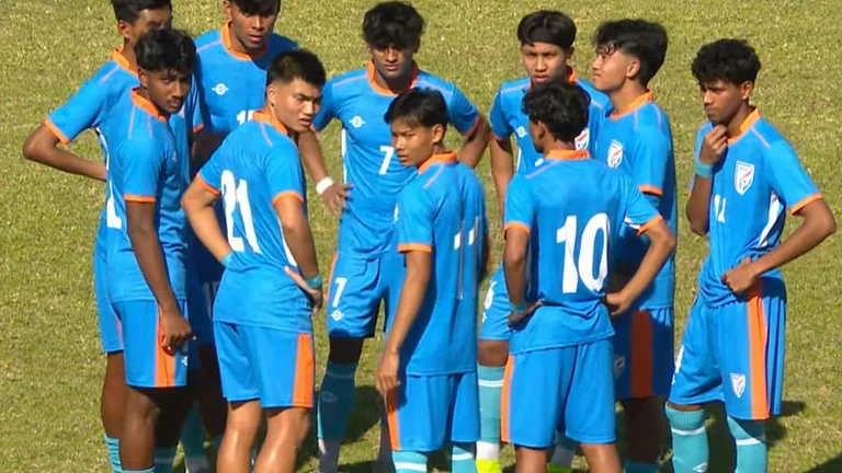 India players in action during the SAFF U20 Championship match against Pakistan on March 26, 2026. - Sportzworkz/YouTube