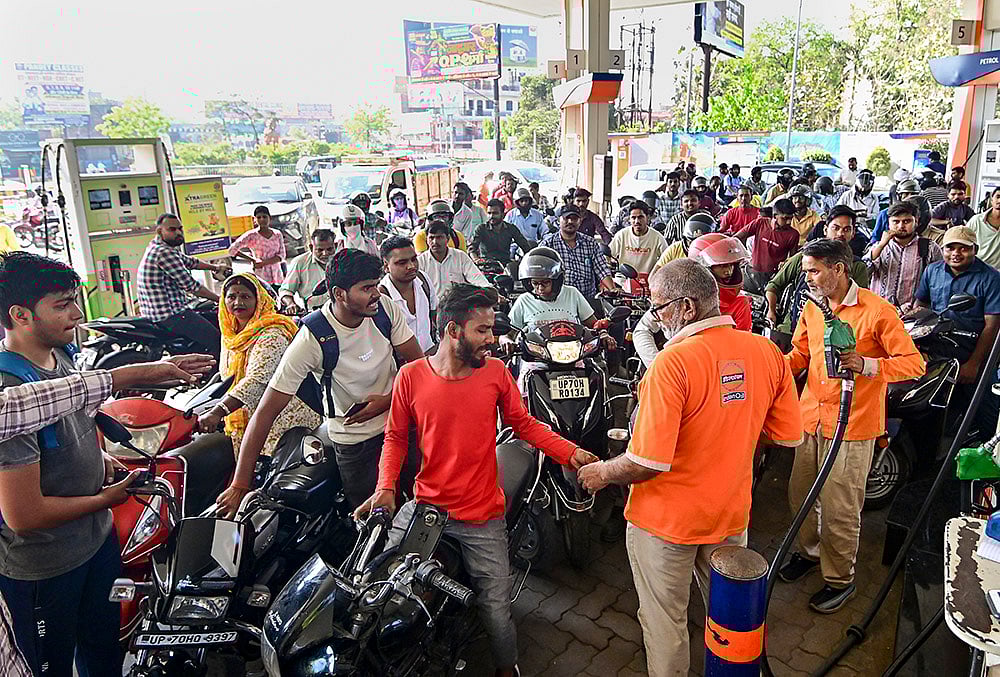 West Asia war: People flock gas station in Prayagraj