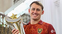 Lahore Qalandars Vs Hyderabad Kingsmen, PSL 2026: Check Toss Update, Playing XIs thePSLt20/X : Hyderabad Kingsmen captain Marnus Labuschagne holding the PSL 2026 trophy during captain's photoshoot.