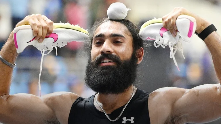 Gurindervir Singh in action in the National Indoor Atheltics Championships on March 25, 2026. - | Photo: X/afiindia
