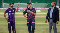 thepslt20/x : Quetta Gladiators captain Saud Shakeel with Karachi Kings captain David Warner at toss ahead of PSL 2026 clash. 