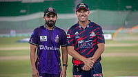 thepslt20/x : Quetta Gladiators captain Saud Shakeel with Karachi Kings captain David Warner ahead of PSL 2026 clash. 