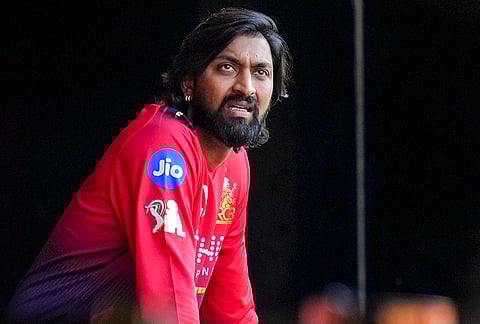 Royal Challengers Bengaluru’s Krunal Pandya during a practice session ahead of the Indian Premier League (IPL) 2026 cricket match against Sunrisers Hyderabad, at M. Chinnaswamy Stadium in Bengaluru.