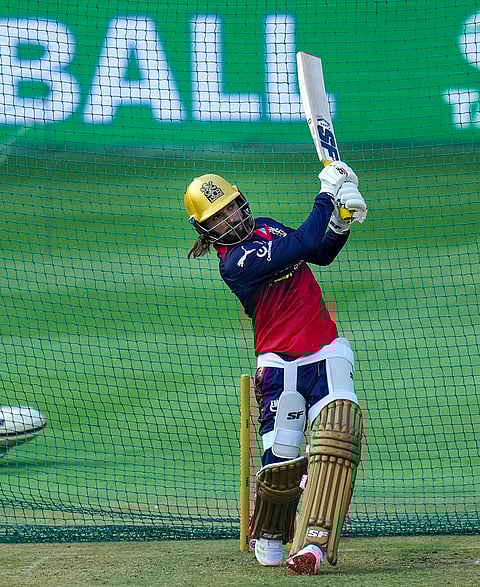 Royal Challengers Bengaluru’s captain Rajat Patidar during a practice session ahead of the Indian Premier League (IPL) 2026 cricket match against Sunrisers Hyderabad, at M. Chinnaswamy Stadium in Bengaluru.