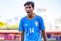 India 3-0 Pakistan, SAFF U-20 Championships: Blue Colts Seal Semi-Final Berth With Comprehensive Victory | Photo: Special Arrangement : Vishal Yadav celebrating after scoring goal against Pakistan in SAFF U20 Championships 2026.