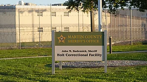 | Photo: AP/Jim Rassol : The Martin County Sheriff's Office welcome sign is displayed outside Friday, March 27, 2026