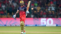 AP : Royal Challengers Bengaluru's Virat Kohli celebrates his fifty runs during their Indian Premier League match against Sunrisers Hyderabad in Bengaluru.