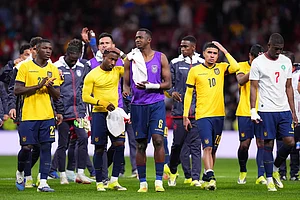 | Photo: AP/Manu Fernandez : Ecuador players walk off the pitch after a friendly soccer match between Morocco and Ecuador in Madrid, Spain.