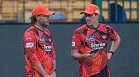 RCB vs SRH, IPL 2026: Daniel Vettori Updates on Pat Cummins’ Return To Action | Photo: PTI/Shailendra Bhojak : Sunrisers Hyderabad’s coach Daniel Vettori, left, and Pat Cummins during a practice session on the eve of the Indian Premier League (IPL) 2026 cricket match against Royal Challengers Bengaluru, at M Chinnaswamy Stadium in Bengaluru, Karnataka.