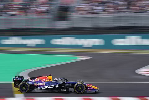 Red Bull driver Max Verstappen of the Netherlands steers his car during the Japanese Formula One Grand Prix at Suzuka in central Japan.